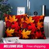 1 Pieces -2D Flat Printing Autumn Maple Leaf Pattern Throw Pillows Polyester Pillowcase Sofa Decorative Cushion Cover
