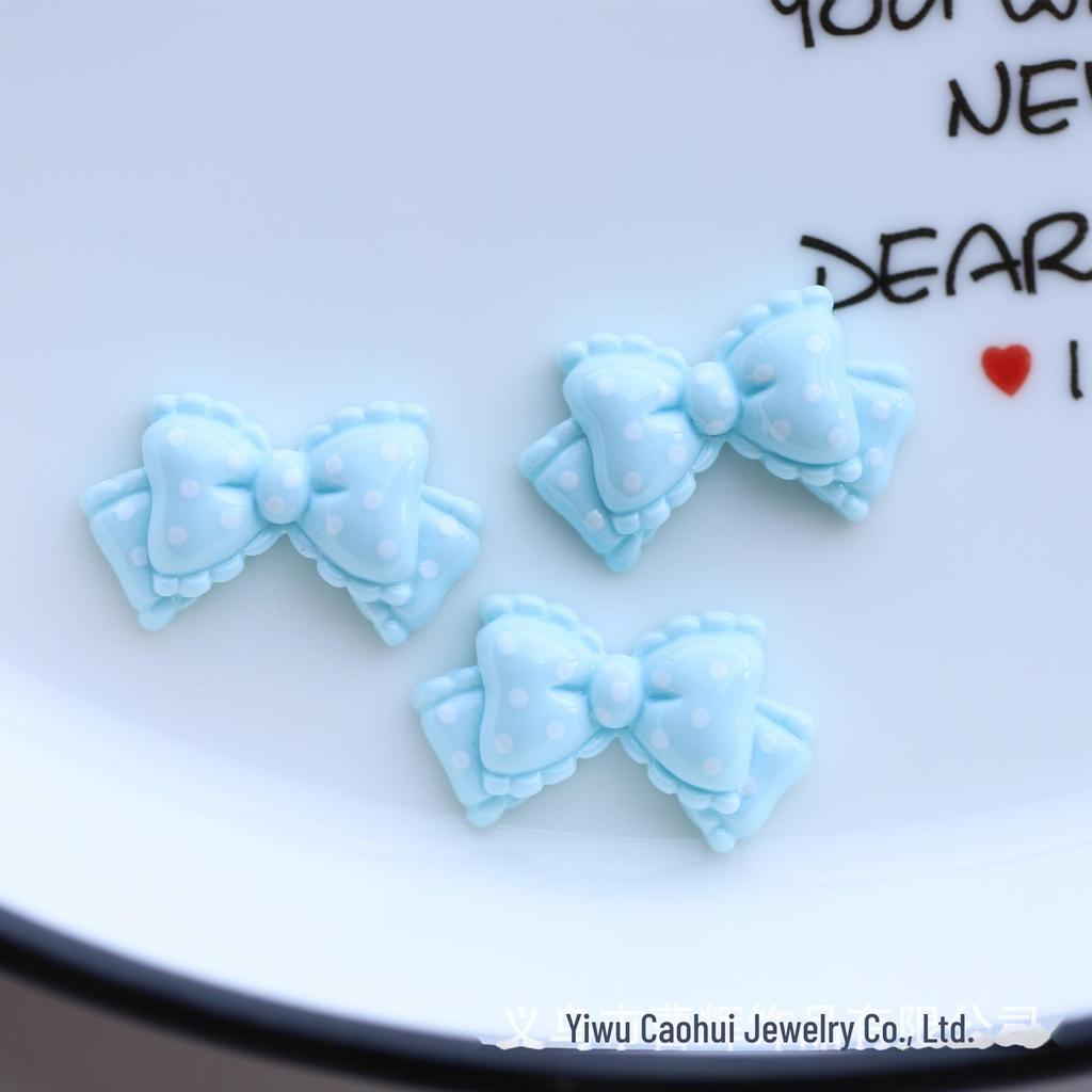 Украшения из смолы в виде банта в горошек для самостоятельного украшения чехла для телефона