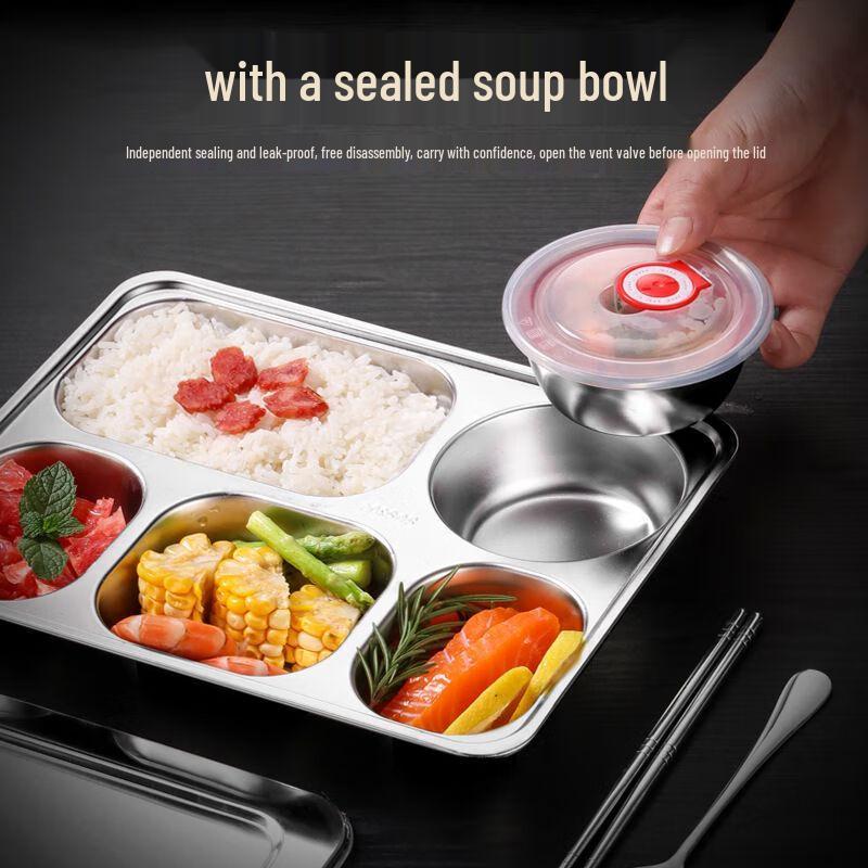 Stainless Steel Compartmented Lunch Tray