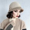 Woolen Fisherman Hat With Integrated Wig For Short Curly Hair Women Winter Warm Caps For Elderly Ladies Autumn And Winter Fashion Hats