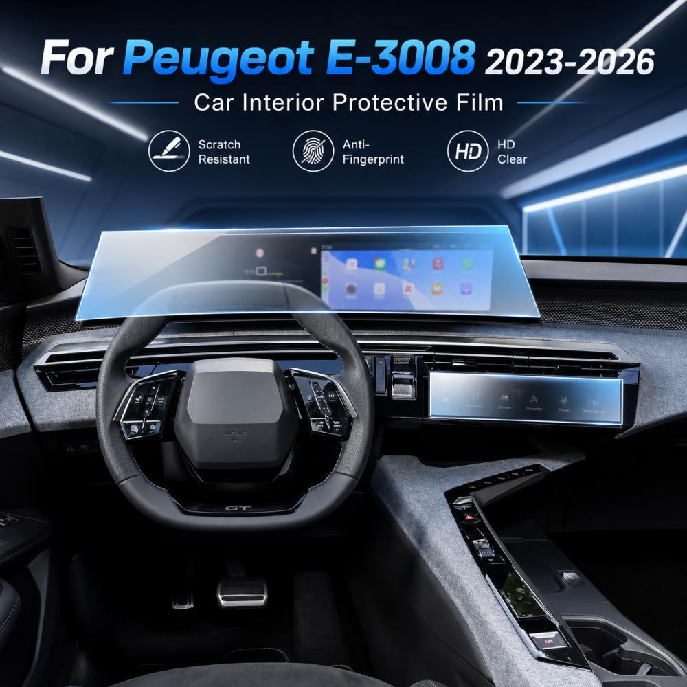 Car Interior Screen Protector Console GPS Navigation LCD Screene TPU Film Scratch Resistant For Peugeot E-3008 2023-2026