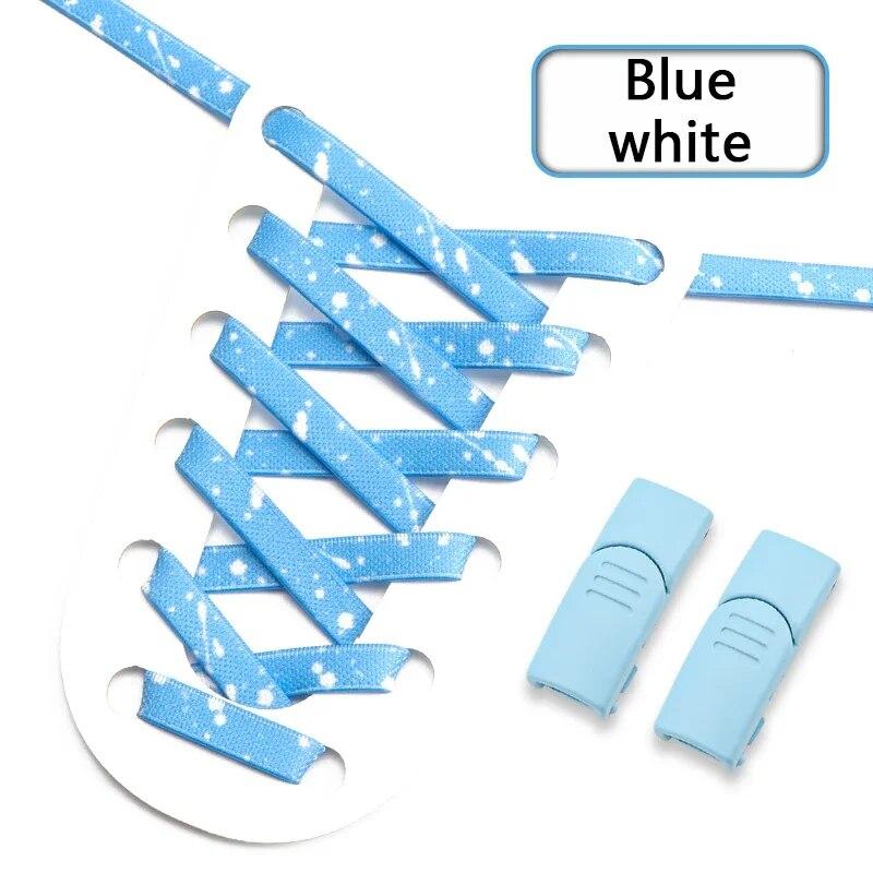 Кроссовки на плоской эластичной шнуровке, шнурки с магнитной пряжкой и застежкой без завязок, шнурки с принтом чернил для детей и взрослых, шнурки без завязок