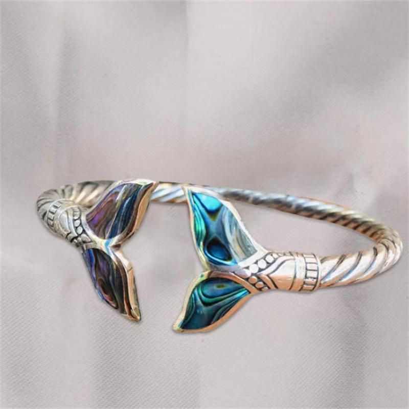 Красочный браслет с хвостом русалки для женщин и мужчин, регулируемый браслет в стиле ретро для пар, хип-хоп, панк, вечерние, подарок на годовщину, ювелирные изделия