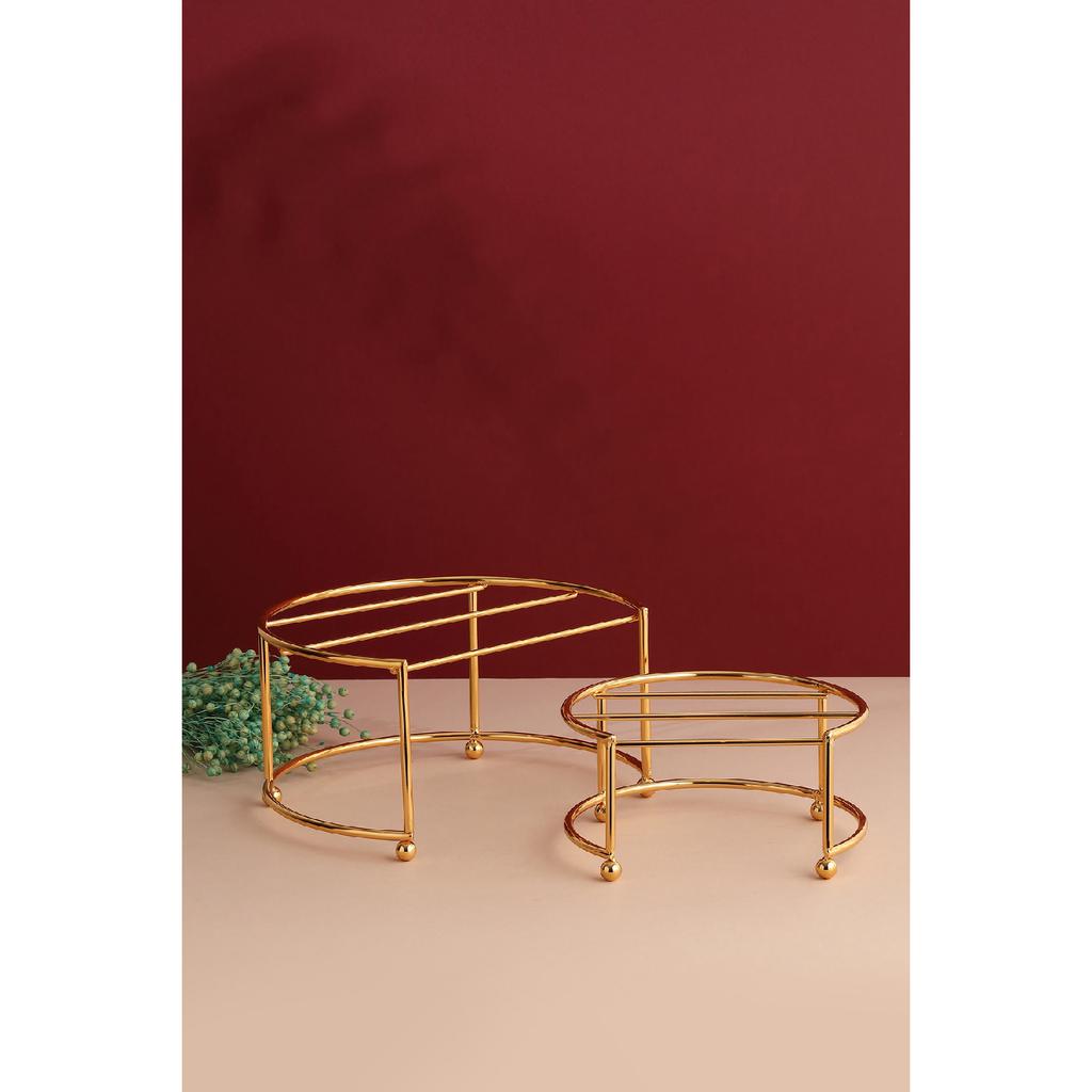 Круглый двойной золотой черный кофейный боковой презентационный подарочный органайзер для лакомств МДФ деревянный 26