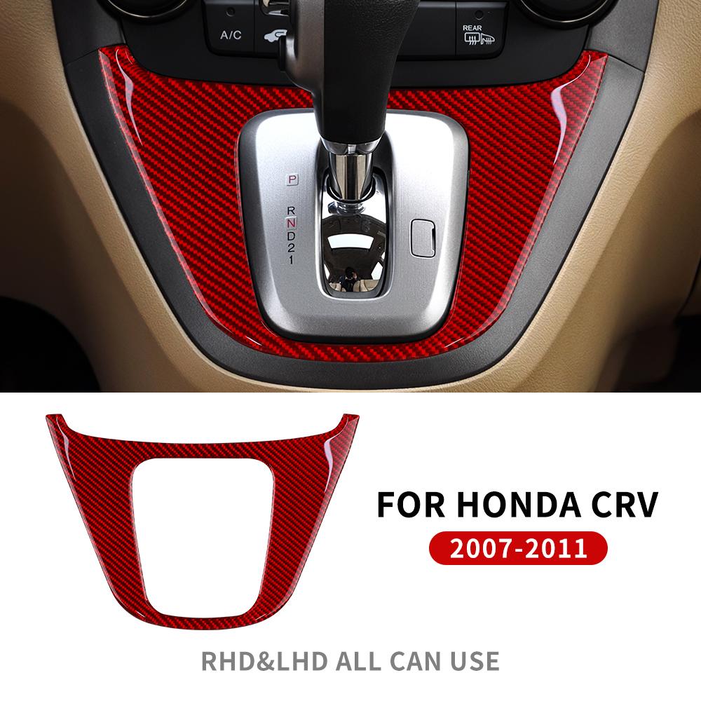 Крышка из настоящего углеродного волокна для Honda CRV CR-V 2007 2008 2009 2010 2011 Центральный блок управления переключением передач Наклейка на панель Аксессуары LHD RHD