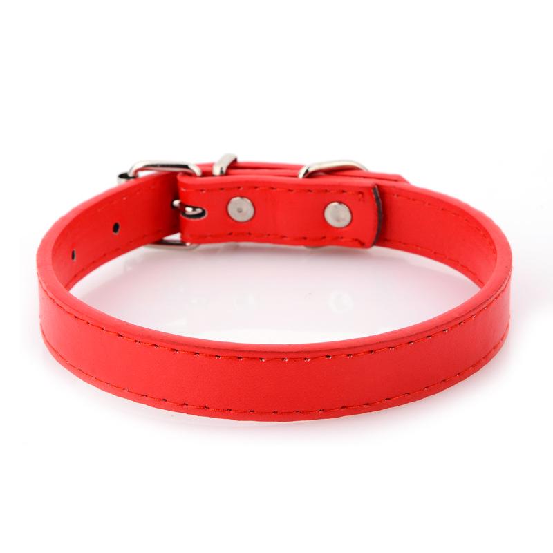 Ошейник для собаки из ПУ кожи: Мульти-спецификация, Простой дизайн, Плоское кольцо на шею для питомца, Разноцветные варианты