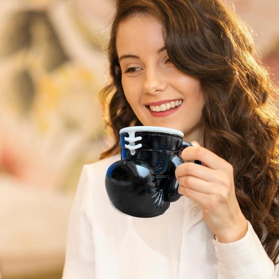 Boxing Glove Coffee Mug Coffee Cup with Stainless Steel Liner 12oz Gloves Shaped Tea Cup Novelty Gift for Fight Fans