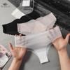 Women Solid Color Fashion Briefs Low Waist Light Transparent Underwear Panties Ultra-Thin G-String Thong Lingerie
