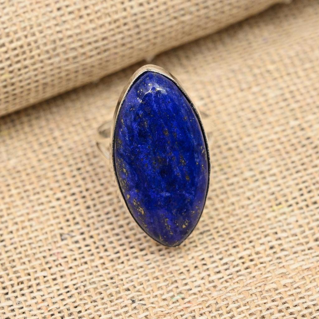 Lapis Lazuli Gemstone Handmade 925 Sterling Silver Ring Jewelry For Women