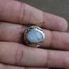 Natural Moonstone Ring, 925 Sterling Silver, Boho Gemstone Ring