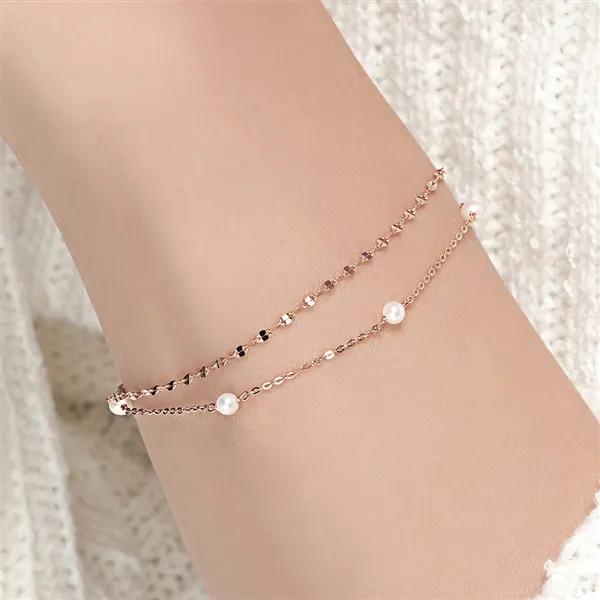 14K Bracelet Chain Gold Bracelet TL Pearl