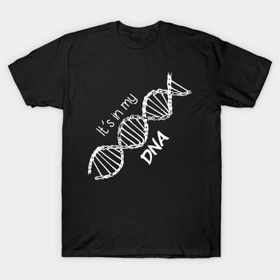 Мужчины Черная футболка с принтом Super Large TShirt It-in-my-dna No-Cut Transfer Paper Печати Хлопковая футболка