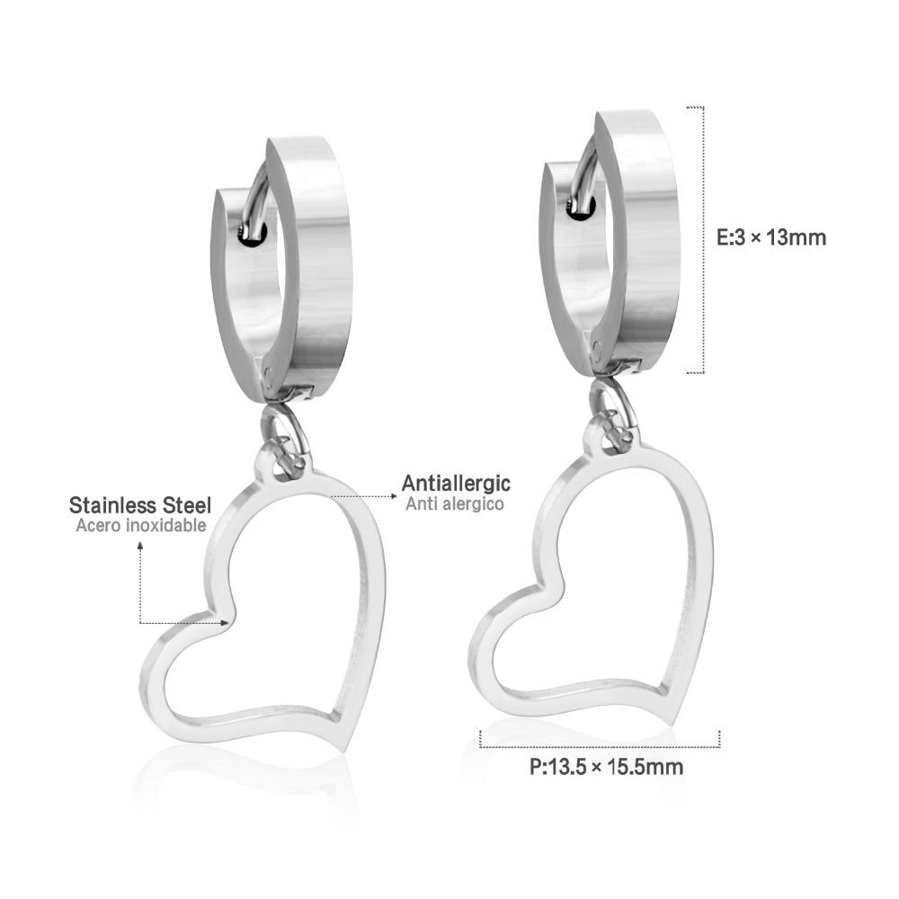 Statement Earrings Gold Color Silver Tone Hoop Earrings Aretes Heart Shape Lover's Earring Fashion Jewelry Friend