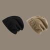 Elastic Letter Beanie Cap Solid Color Knitted Hat Fashion Ear Protection  For Men Women