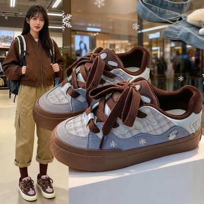 Модная ретро повседневная обувь на доске женская новая весенне-осенняя платформа универсальная нишевая обувь-хлебцы