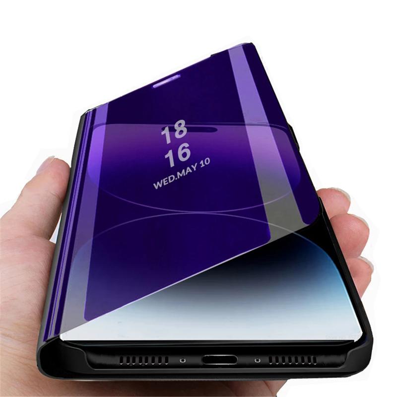 Прозрачный зеркальный откидной чехол для телефона с подставкой для iPhone 14 13 12 11 Pro Max Plus X XR XS Max 8 7 Plus противоударный чехол для книги, бампер