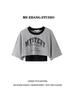 American Retro Letter Print Two-Piece Set: Short Sleeve T-shirt & Hot Girl Jazz Top for Women