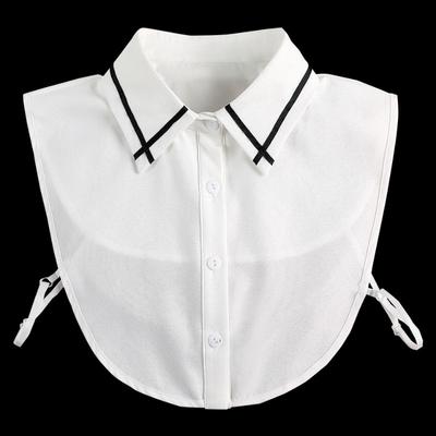 Classic Fake Collar Blouse Women Detachable Shirt Collar Chiffon False Collar Woman Lapel Blouse Top Tie for Women Decor