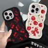 Мягкий чехол для телефона для iPhone 15 Plus XR 14 13 11 16 Pro Max 8 17 Air 12 Красный Милая Вишня