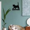 Black Cat Kitten Welcome Sign-12 Inch Wide Metal Wall Art Home Decor Wall Decoration Iron Art Home Decor Wall Decor Metal
