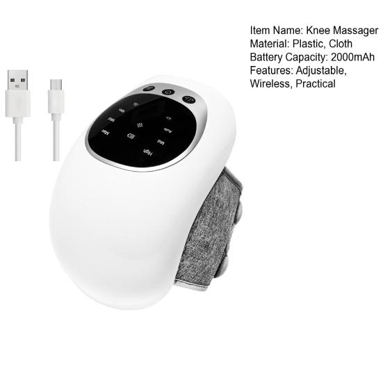 Беспроводной массажер для коленей со светодиодным дисплеем, 3 режима вибрации, регулировка температуры, эргономичный