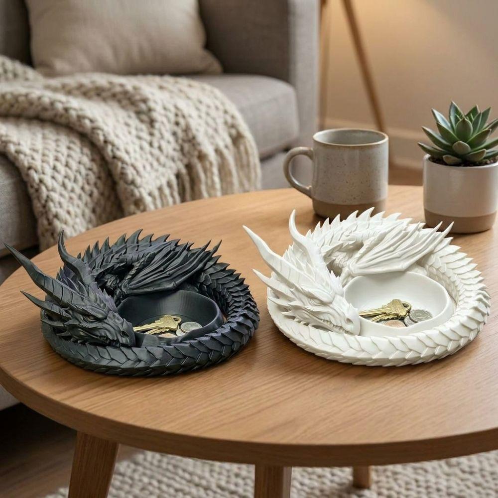 Decorative Jewelry Storage Tray Dark Style Ring Display Plate Gift for Dragon Lovers