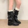 Retro pant tube boots long boots women's autumn and winter new tall stacking boots Spice girl British medium tube knight boots