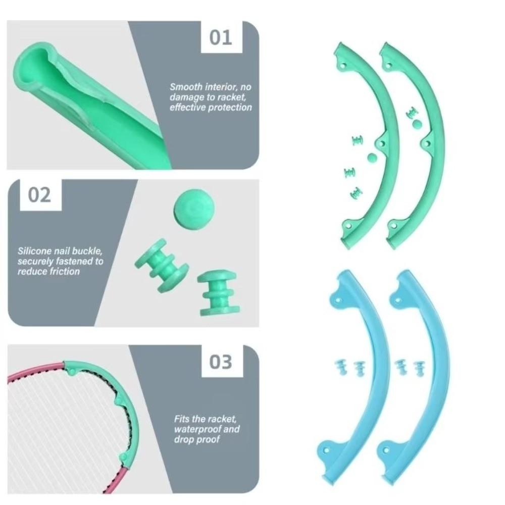 2Pcs Wear Resistant Badminton Racket Head Protection Badminton Protective Strips Badminton Rackets