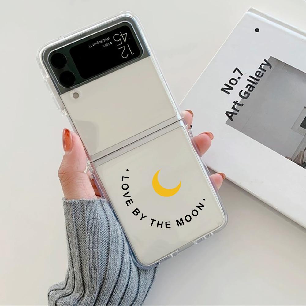 Чехол для телефона «Любовь Солнце Луна» для пары для Samsung Galaxy Z Flip 6 ZFlip 5 Ударопрочная жесткая складная крышка для Samsung ZFlip 4 3 7 Чехол
