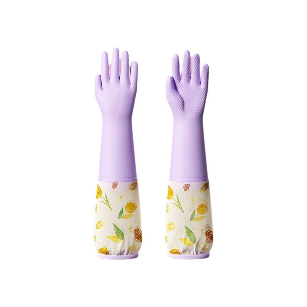 Thick Velvet Washing Gloves Waterproof Dish Washing Gloves Cleaning Gloves  Bowl Cleaning