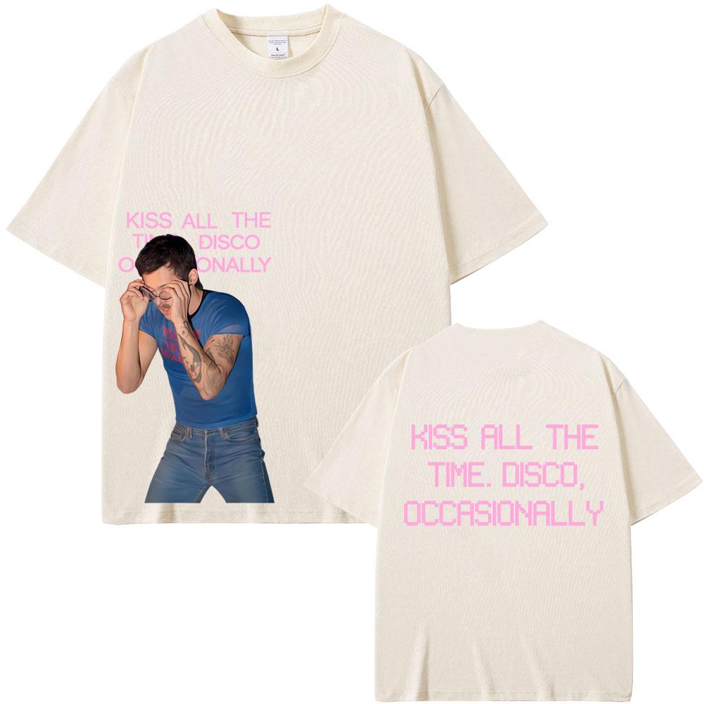 Kiss All The Time Disco Occasionally Album Same Style Print Tshirt Men Fashion Pop Music T Shirt Male Cotton Oversized Tshirts