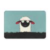 Sheep Illustration Doormat Teal Black Red Printed Polyester Machine Washable Cold Water Only 80x50cm