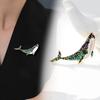 Fashion Whale Shape Brooch Cute Enamel Dolphin Shape Pin Suit Lapel Animal Badge Clothing Coat Accessories