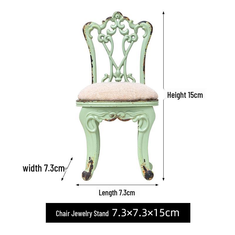 Mini Retro Jewelry Rack: Soft American-Style Vanity for Earrings and Nail Art