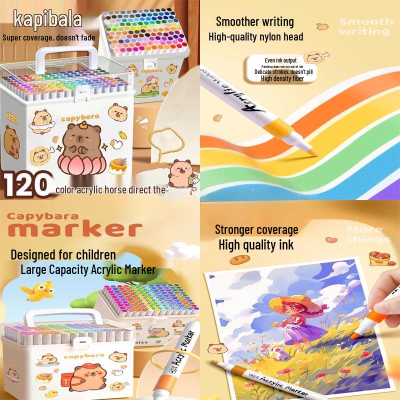 Детский набор нетоксичных смываемых акварельных маркеров - Не растекаются