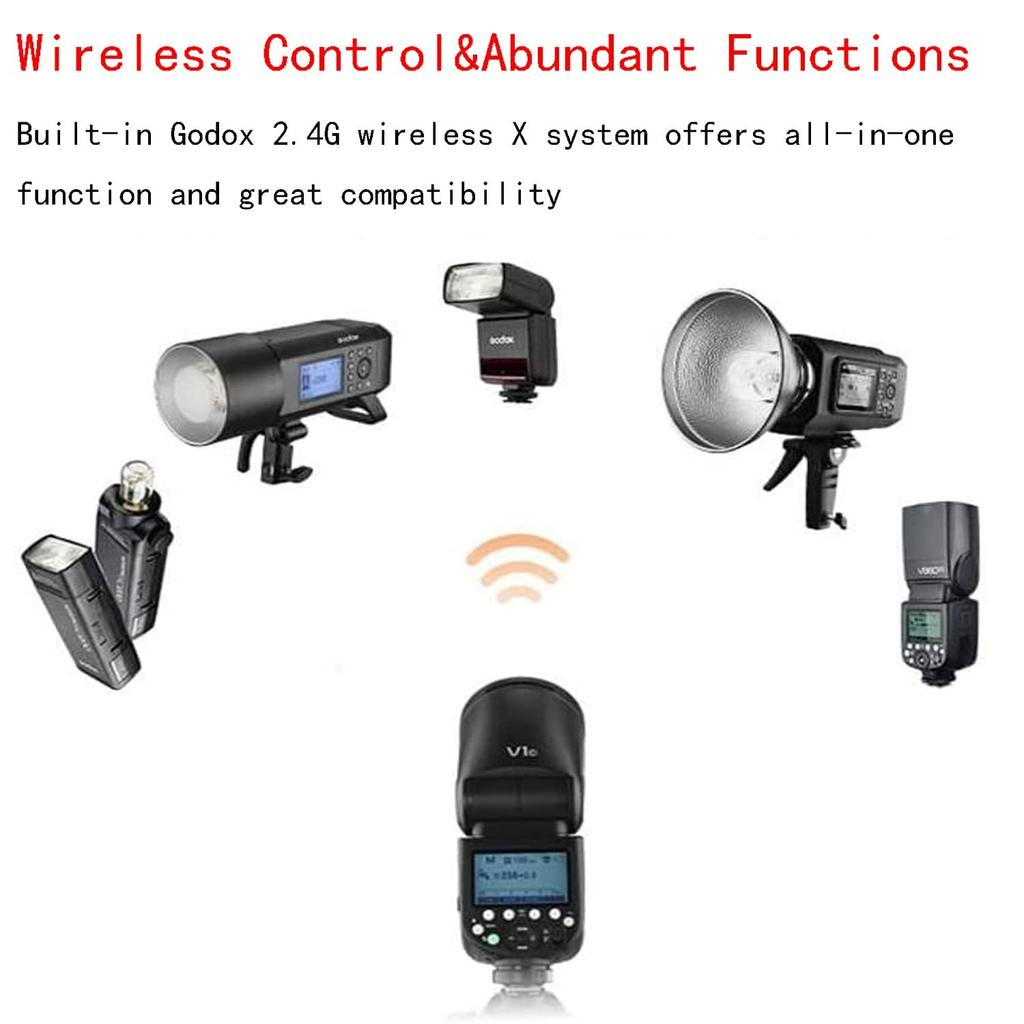 Авторизованная вспышка Godox с круглой головкой для камеры 76Ws TTL1 8000 480 Полная мощность Время перезарядки Японское руководство по эксплуатации [Godox Agent] V1-S Sony, 2.4G /