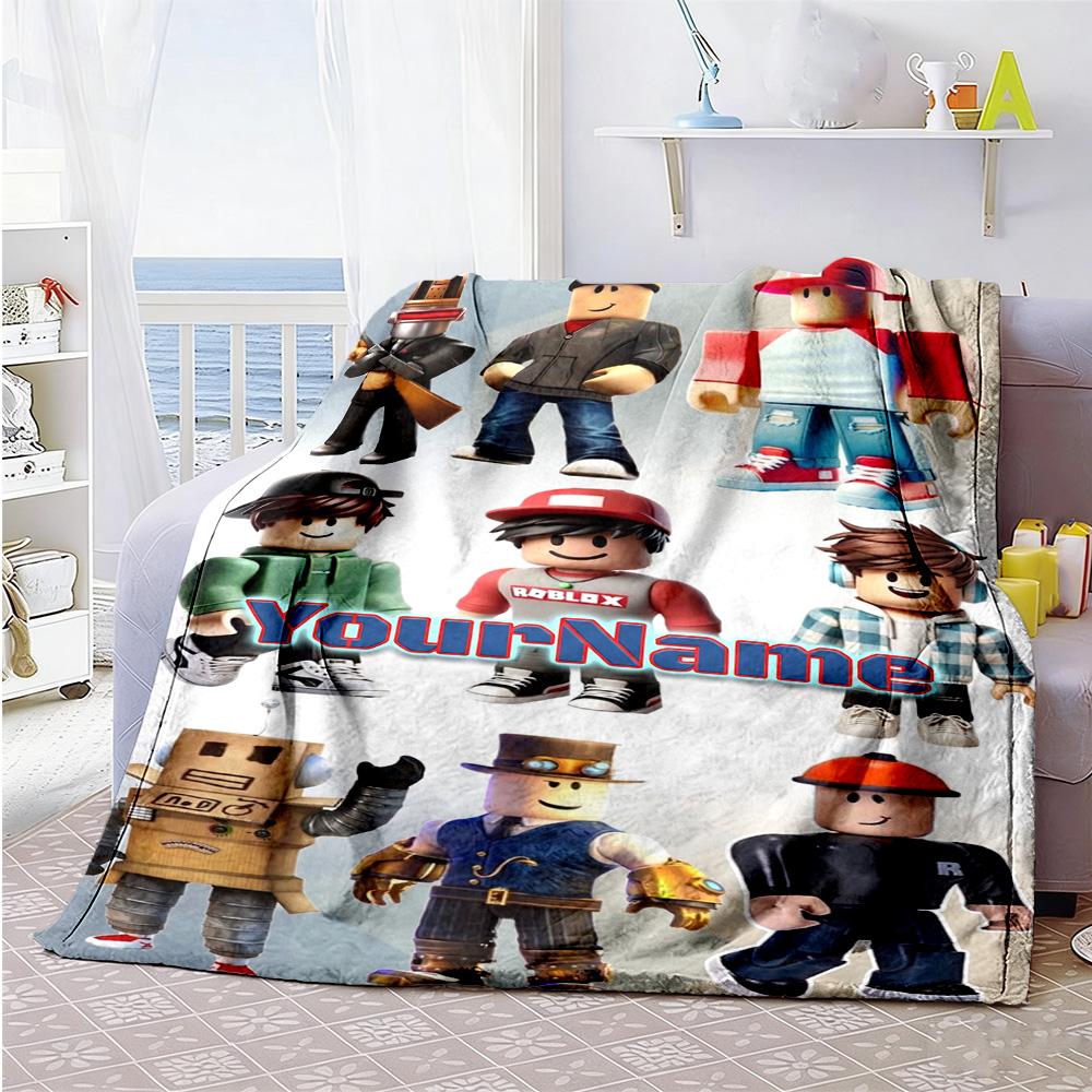 Roblox 176 Personalized Text Blanket Throw Personalized Blanket Durable Comfort Versatile for Picnics Bed Chair Seaside Four Seasons Multipurpose