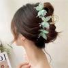 Light Blue/Pink Sheer Butterfly Claw Clip | Pearl Rhinestone Fairycore Hair Grabber | Elegant Romantic Hair Accessory