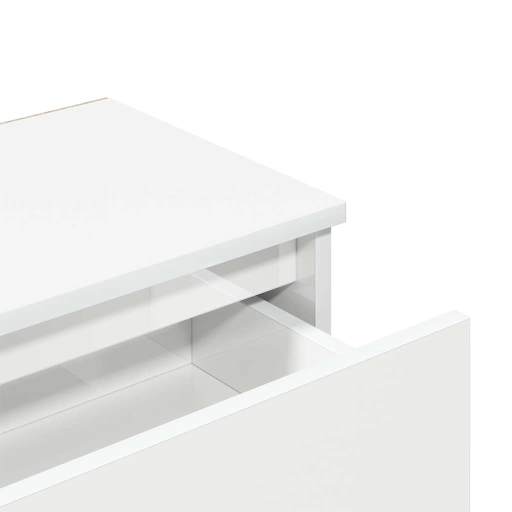 Nightstands 2 pcs. High Gloss White 40 x 30 x 39 cm Particleboard