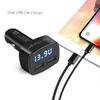 4 в 1 автомобильное зарядное устройство с двумя USB-портами 3,1 А, адаптер для быстрой зарядки, цифровой дисплей, напряжение, температура