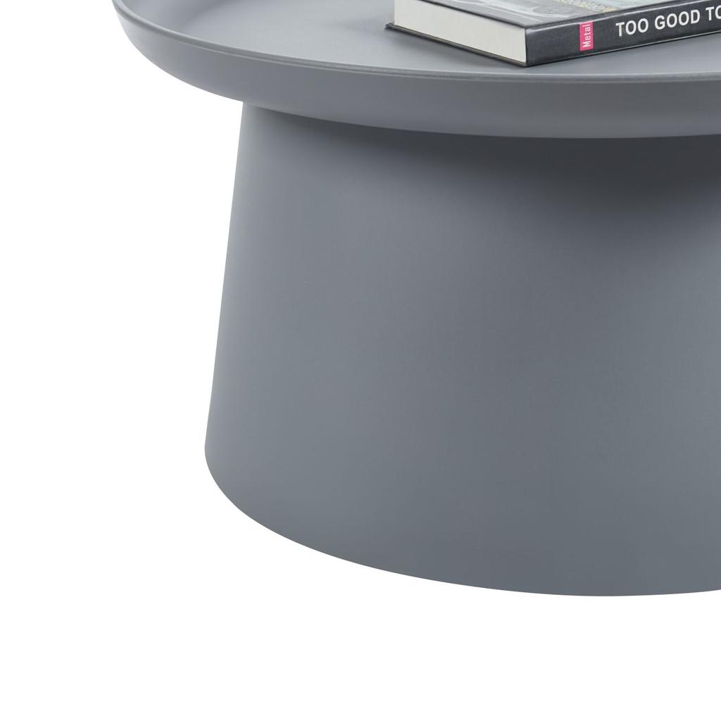Modern round coffee table 70 cm gray plastic for the living room Furnitex