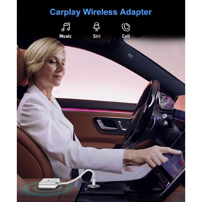 Беспроводной адаптер CarPlay для iPhone — преобразует проводной в беспроводной CarPlay, Plug &; Игра, простая установка — совместим с BMW, Lexus, Ford,