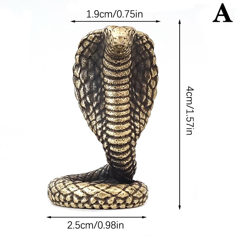 Кобра Маленькие украшения Твердый латунный чайный столик в виде змеи Старинные маленькие медные детали Медные резные ручки Медная посуда Курильница для благовоний