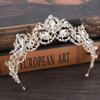 New Fashion Baroque Luxury Crystal AB Bridal Crown Tiara Light Gold Color Diadem Tiaras for Women Bride Wedding Hair Accessories