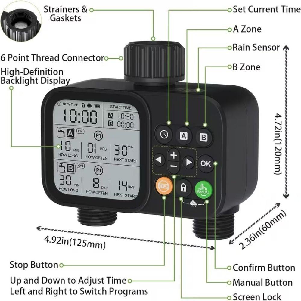 IPX5 Waterproof Digital Water Flow Meter EU Electronic Water Meter  Watering Irrigation