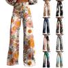 Wide Leg Flare Jeans For Women With Pockets Baggy Pants Vintage Floral Print High Waisted Loose Pant
