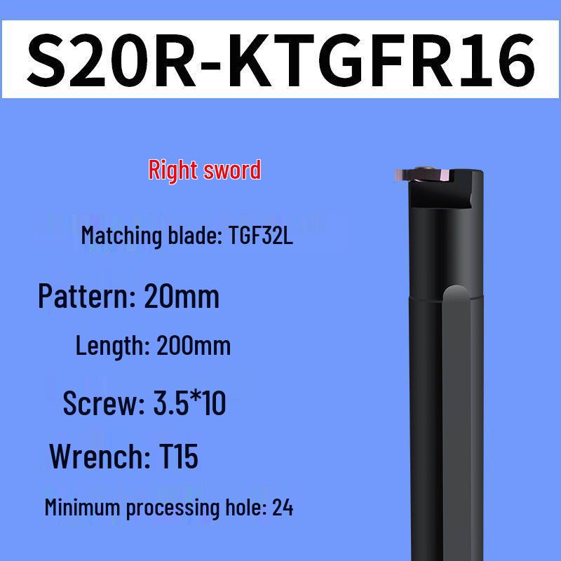 Внутренний держатель инструмента CNC с мелким пазом S16Q/S20R/25S/32T-KTGFR16 для стопорных колец и вертикального крепления