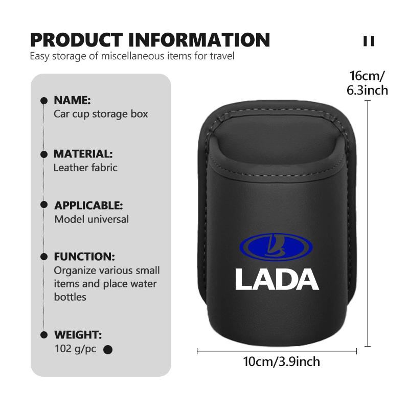 For Lada Leather Car Hanging Water Cup Holder Drink Storage Organizer Vesta Niva Samara Kalina Largus Priora Xray Granta PP37