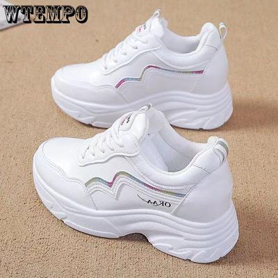 Внутренняя обувь для папы на толстой подошве, женская спортивная повседневная обувь на толстой подошве, весна-лето, корейские универсальные кроссовки из искусственной кожи