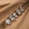 5pcs Vintage Silver Color Ring for Women Gothic Punk Metal Snake Butterfly Ring Set Trend Jewelry Accessories